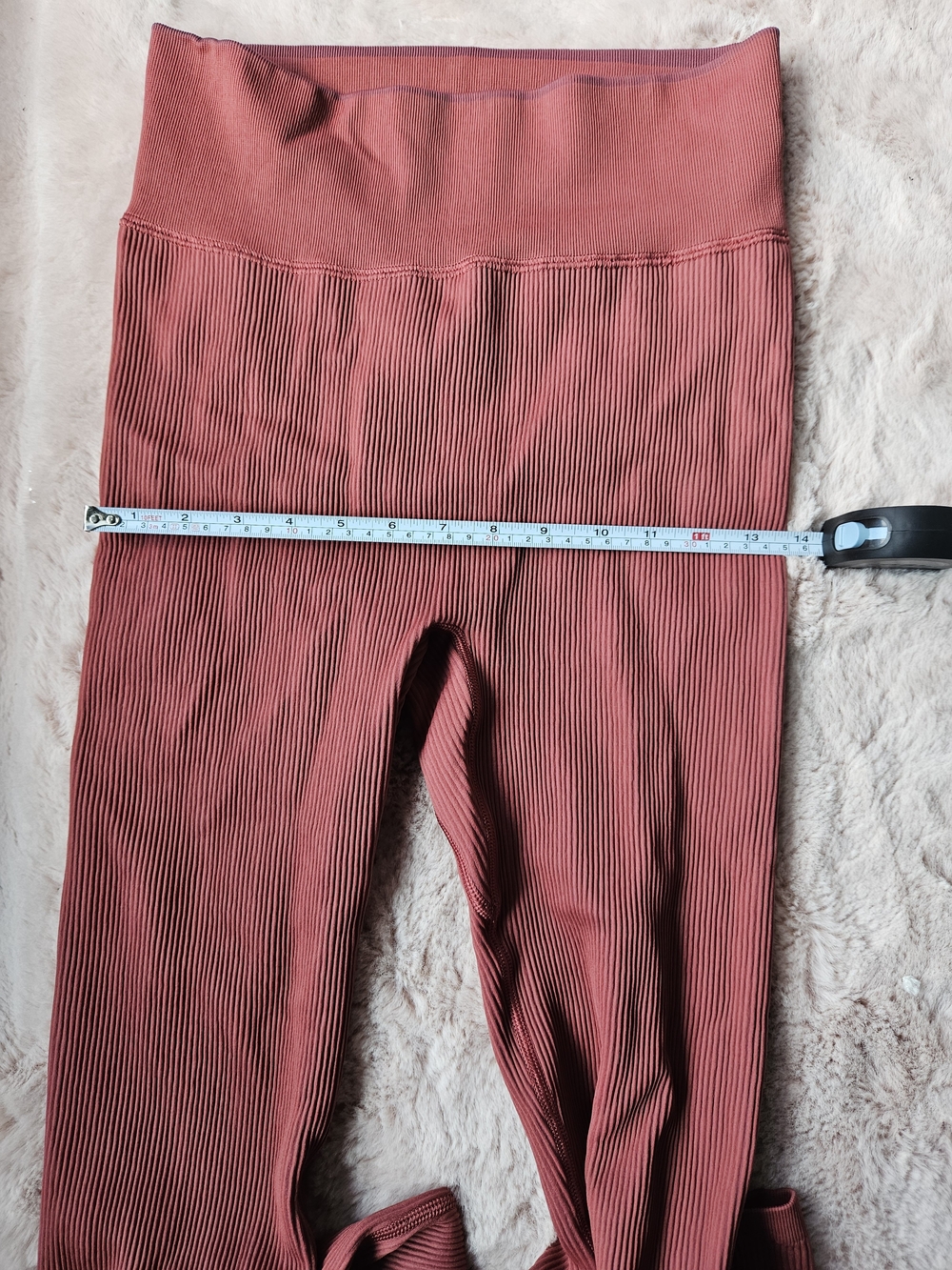 CK Seamless High-Waist Ribbed Leggings - Dusty Rose - Picture 13 of 16